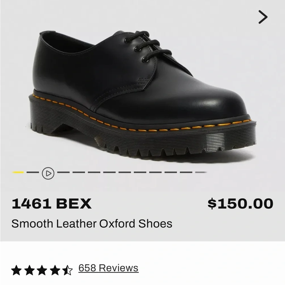 Dr. Martens Black Leather Oxford Shoes 1461 BEX - Picture 5 of 5